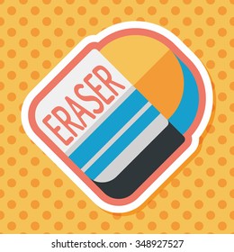 Eraser flat icon with long shadow,eps10