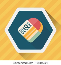 Eraser flat icon with long shadow,eps10