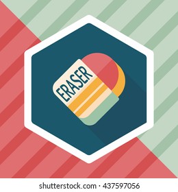 Eraser flat icon with long shadow,eps10