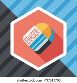 Eraser flat icon with long shadow,eps10
