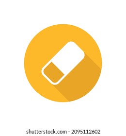Eraser flat icon with shadow