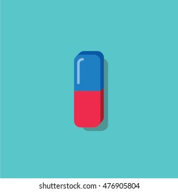 Eraser flat icon vector illustrator
