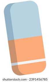 Eraser flat illustration isolated on white background.