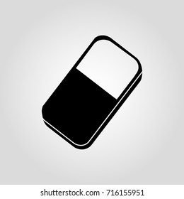 eraser flat isolated vector icon