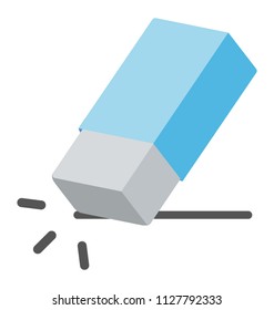 Eraser flat vector icon that shows concept such as delete, new or undo