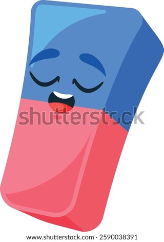 Eraser funny school item vector illustration