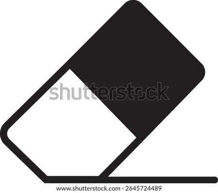 Eraser glyph icon. Black eraser clean icon sign isolated on transparent background. Rubber eraser vector illustration.