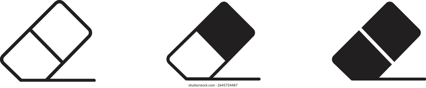 Conjunto de ícones de glifos da borracha. Borracha preta sinais ícone limpo isolado no fundo transparente. Ilustração de vetor de borracha.