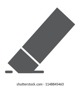 Eraser glyph icon, tools and design, rubber sign, vector graphics, a solid pattern on a white background, eps 10.