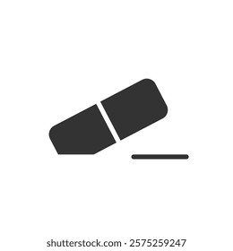 Eraser glyph icon. Vector illustration