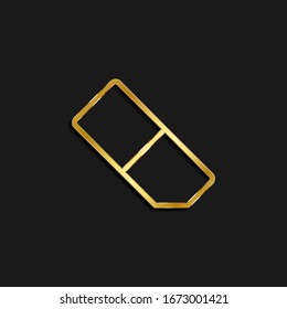 eraser gold icon. Vector illustration of golden dark background