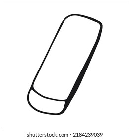 Eraser hand drawn linear icon.