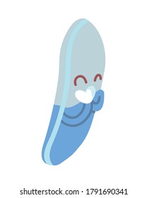 eraser with happy face cartoon, school supplies vector illustration design