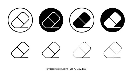 Eraser icon black and white vector sign