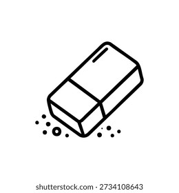 Ícone de borracha ilustração vetorial em preto e branco para educação e design de papelaria de escritório