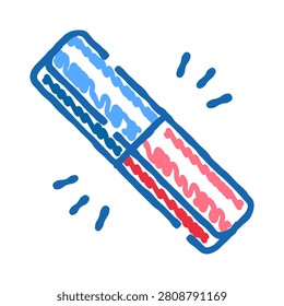 Eraser icon with blue outline and redlight blue scribble fill symbolizing correction, editing, removal of mistakes, cleanup and revision for school, office, design and creativity contexts