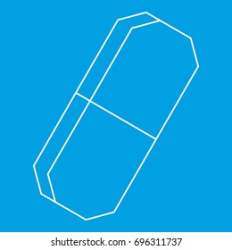 Eraser icon blue outline style isolated vector illustration. Thin line sign