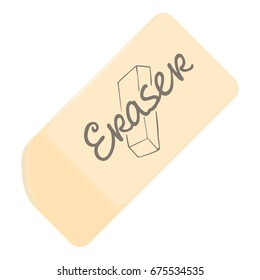 Eraser icon. Cartoon illustration of eraser vector icon for web isolated on white background