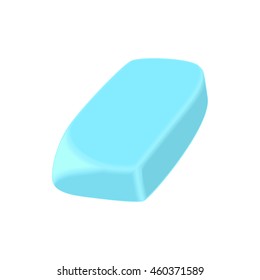 Eraser icon in cartoon style isolated on white background. Stationery symbol