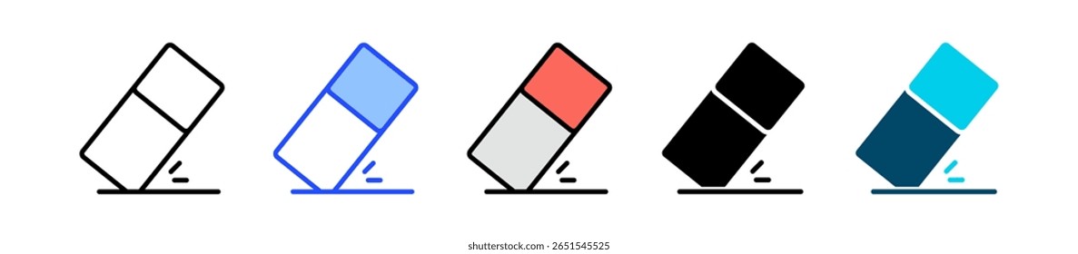 Eraser Icon Collection With Multiple Styles