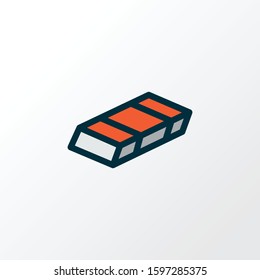 Eraser icon colored line symbol. Premium quality isolated rubber element in trendy style.