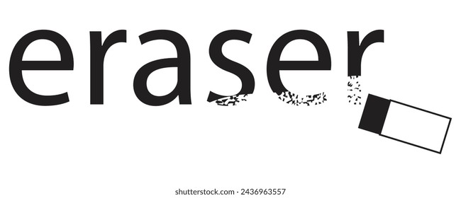 Eraser icon composed from it letters in outline and vector format.