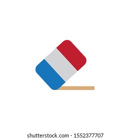 Eraser icon design, School education office rubber erasing drawing tool and mistake theme Vector illustration