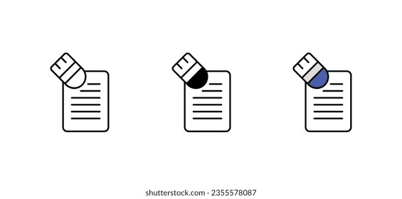Eraser icon design with white background stock illustration