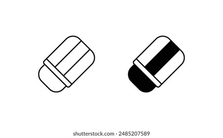 Eraser icon design with white background stock illustration