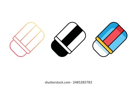 Eraser icon design with white background stock illustration