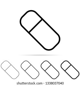 eraser icon in different shapes, thickness. Simple thin line, outline vector of education icons for UI and UX, website or mobile application