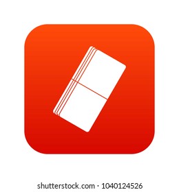 Eraser icon digital red for any design isolated on white vector illustration