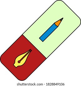 Eraser Icon. Editable Outline With Color Fill Design. Vector Illustration.