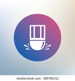Eraser icon. Erase pencil line symbol. Correct or Edit drawing sign. Icon on blurred background. Vector