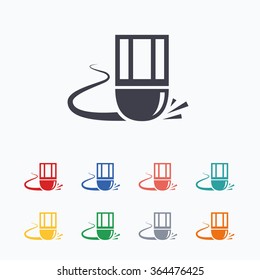 Eraser icon. Erase pencil line symbol. Correct or Edit drawing sign. Colored flat icons on white background.