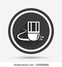 Eraser icon. Erase pencil line symbol.