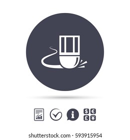 Eraser icon. Erase pencil line symbol. Correct or Edit drawing sign. Report document, information and check tick icons. Currency exchange. Vector