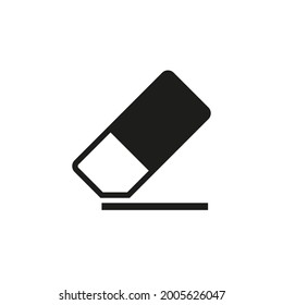 The eraser icon. The eraser erases, cleans. Simple vector illustration on a white background.