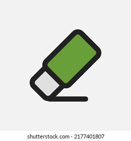 Radiergummi-Icon im vollen Zeilenstil über den Texteditor, verwenden für die mobile App-Präsentation auf der Website