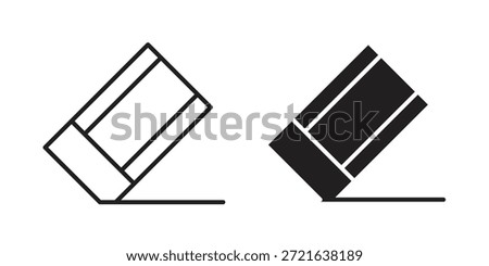 Eraser icon in filled, thin line, stroke style for website and apps