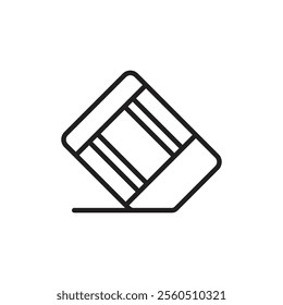 Eraser icon Flat art in black and white isolated