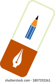 Eraser Icon. Flat Color Design. Vector Illustration.