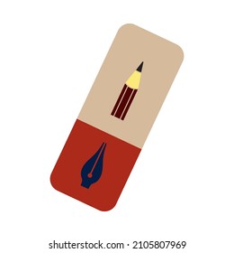 Eraser Icon. Flat Color Design. Vector Illustration.