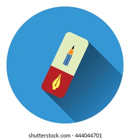 Eraser icon. Flat color design. Vector illustration.