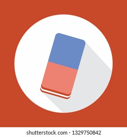 Eraser icon, flat design, app button - Vector