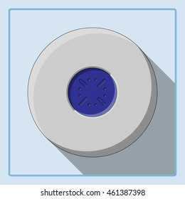 eraser icon in flat design with soft long shadow. Stationery theme symbol. vector illustration. school and office supplies.
