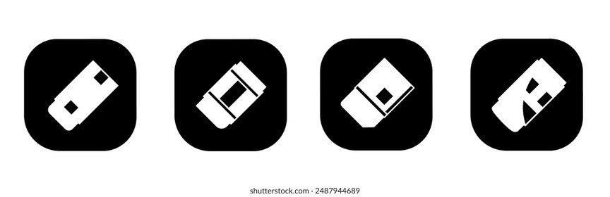 Eraser icon in flat. Eraser icon design. Stock vector.