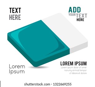Eraser Icon flat, the silhouette of the vector