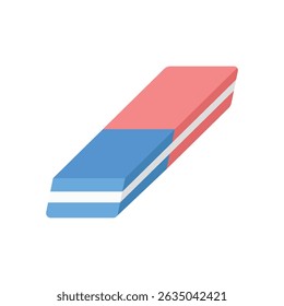 Eraser icon in flat style. Stationery tool vector illustration on isolated background. Rubber office tool sign business concept.