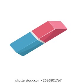 Eraser icon in flat style. Stationery tool vector illustration on isolated background. Rubber office tool sign business concept.